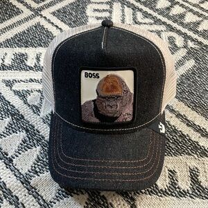 Goorin Bros The Farm “Boss” Gorilla Trucker Hat in Denim